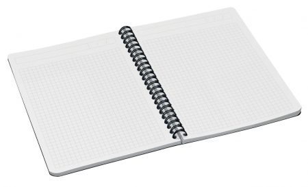 Caiet de birou Leitz Office, carton laminat, certificare FSC, reciclabil, A5, 90 coli, cu spira, matematica, albastru [6]