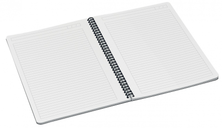 Caiet de birou Leitz Office, PP, certificare FSC, reciclabil, A4, 90 coli, cu spira, dictando, rosu [5]