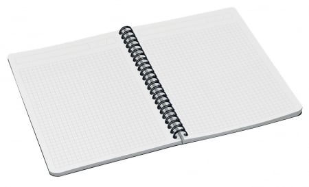 Caiet de birou Leitz Office, PP, certificare FSC, reciclabil, A5, 90 coli, cu spira, matematica, rosu [2]