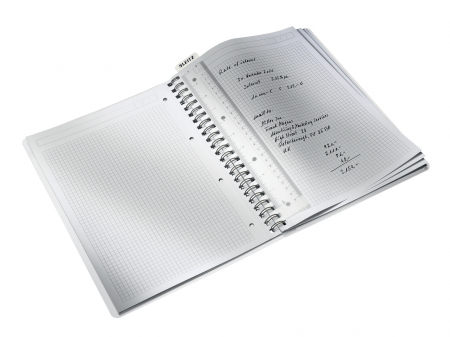 Caiet cu spira A4 80coli Leitz WOW, matematica, roz [1]