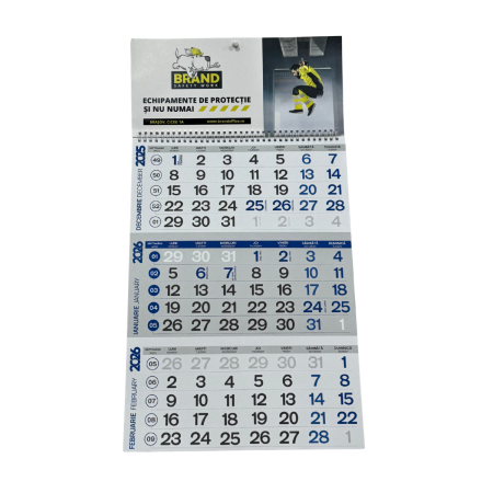 Calendar perete 4 luni pliat – personalizare corporate [1]
