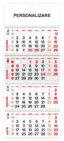 Promotii si reduceri - Calendar perete 4 luni pliat – personalizare corporate