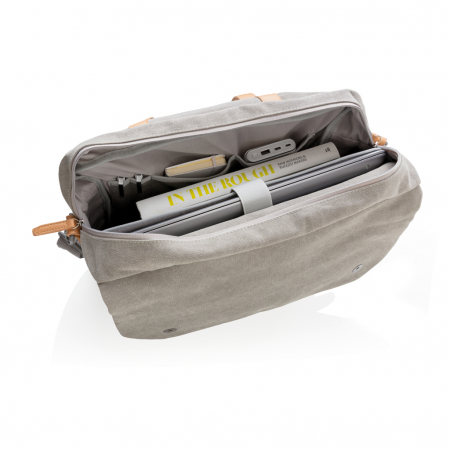Geanta laptop canvas 16L, naturala, fara PVC [5]