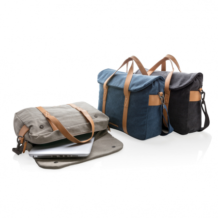 Geanta laptop canvas 16L, naturala, fara PVC [8]