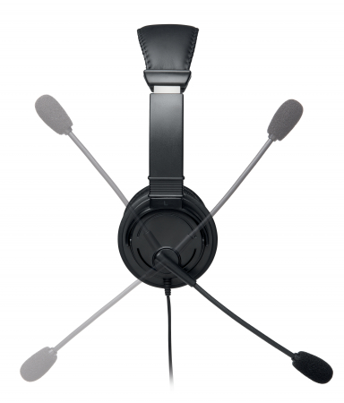 Casti on-ear Kensington cu microfon, cablu USB 1.8 m, negru [1]