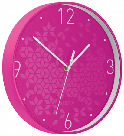 Ceas de perete Leitz WOW, silentios, 29 cm, roz [3]