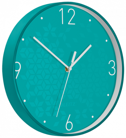 Ceas de perete Leitz WOW, silentios, 29 cm, turcoaz [0]