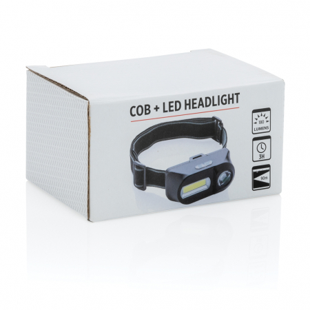 Lanterna frontala COB si LED – 180 lumeni, raza 80 m, autonomie 3h [12]