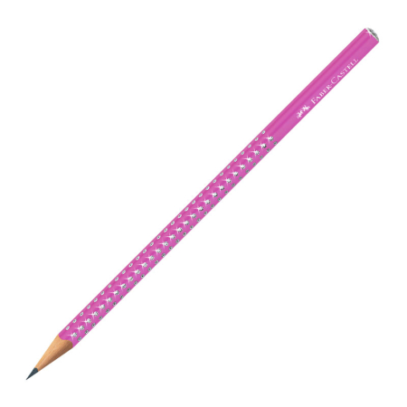Noutati si inovatii - Creion grafit B Sparkle fucsia FABER-CASTELL 2026 ergonomic FSC