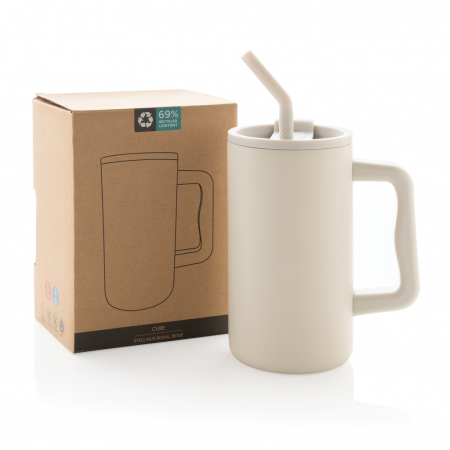 Cana termica Cube otel reciclat 800 ml cu maner [19]