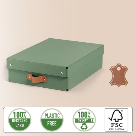 Cutie de depozitare Leitz Puro cu capac, 8L, 100% carton reciclat, set de 2 bucați [1]