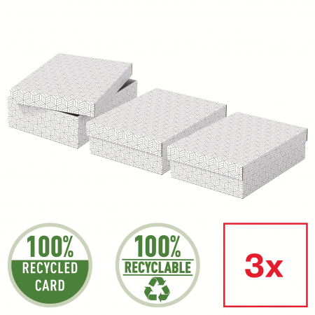 Arhivare si depozitare - Cutie depozitare Esselte Home Recycled, S- cadou, carton, set 3 buc