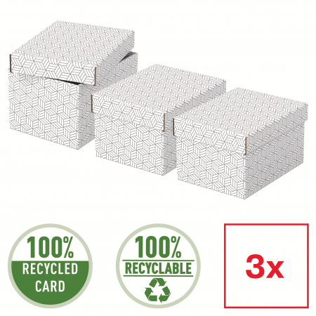 Arhivare si depozitare - Cutie depozitare Esselte Home Recycled, S, carton, set 3 buc