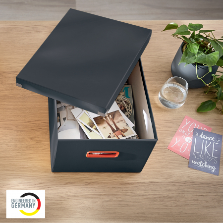 Cutie depozitare Leitz Cosy Click & Store, carton laminat, pliabila, cu capac si maner, 28x20x37 cm [2]