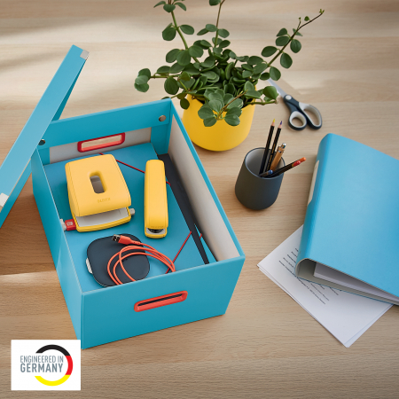 Cutie depozitare Leitz Cosy Click & Store, carton laminat, pliabila, cu capac si maner, 28x20x37 cm [3]