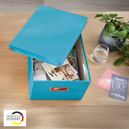 Cutie depozitare Leitz Cosy Click & Store, carton laminat, pliabila, cu capac si maner, 28x20x37 cm [2]