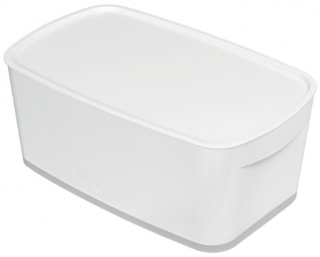 Arhivare si depozitare - Cutie Leitz MyBox cu capac, mica, alb/gri