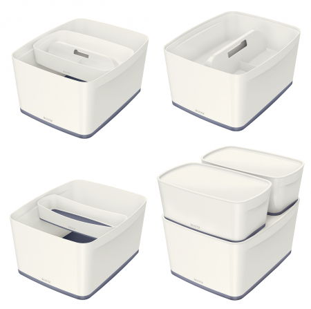 Cutie depozitare Leitz MyBox, cu capac, 31x19x38 cm, culori duale, alb-diverse culori [4]