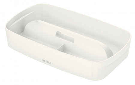 Arhivare si depozitare - Cutie depozitare Leitz MyBox Organiser, cu maner, 30x5x18 cm, alb