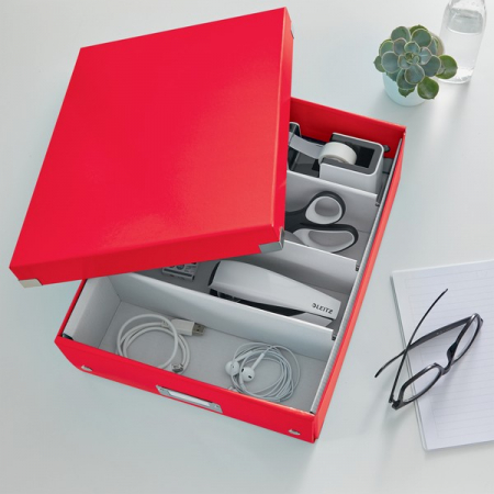 Cutie depozitare Leitz WOW Click & Store Organizer, carton laminat, cu capac, 28x10x37 cm [4]
