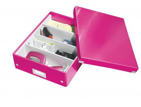 Cutie depozitare Leitz WOW Click&Store 281x100x370mm, roz [2]