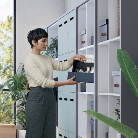 Cutie portabila cu organizator LEITZ material textil cu maner albastru [10]