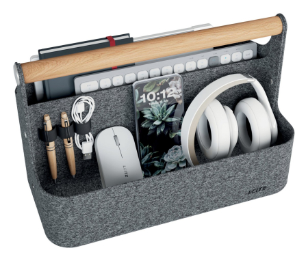 Accesorii mobilier - Cutie portabila organizator textil cu maner negru Leitz