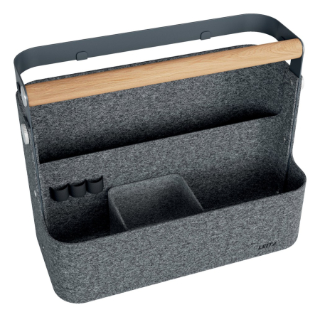Accesorii mobilier - Cutie organizator portabila textila cu suport prindere birou negru Leitz