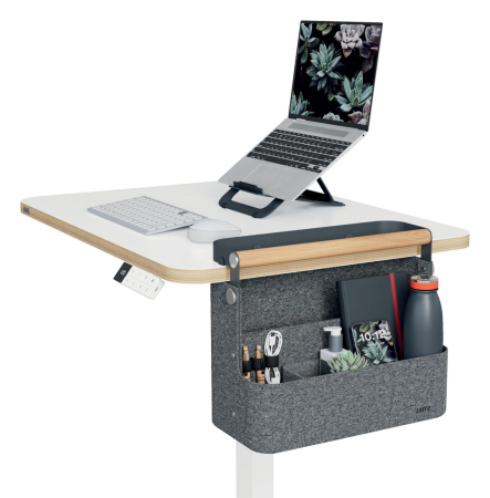 Cutie organizator portabila textila cu suport prindere birou negru Leitz [8]