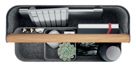 Cutie organizator portabila textila cu suport prindere birou negru Leitz [5]