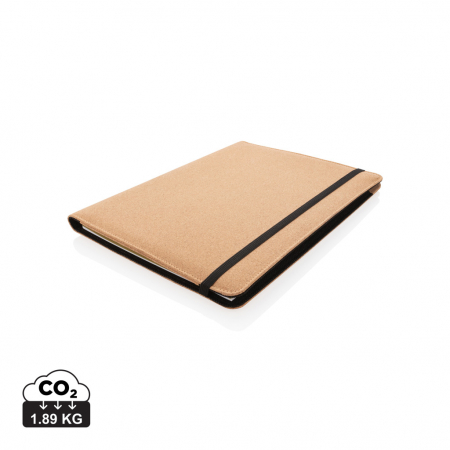 Organizatoare business - Mapa A4 deluxe din pluta naturala cu agenda si pix – eco si personalizabila
