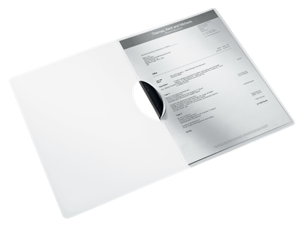 Dosar cu clip Leitz WOW ColorClip, PP, A4, 30coli, alb [1]