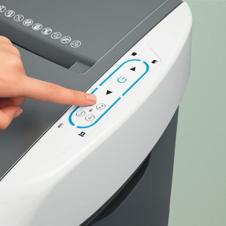 Distrugator documente automat Leitz OptiMax Office Pro, P5, Micro-cut (particule), 600 coli, cos 50L, alb-gri [6]