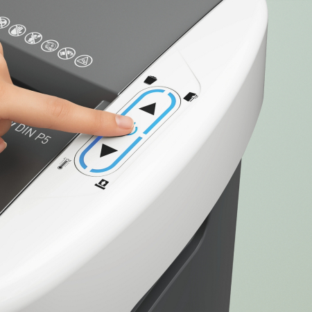 Distrugator documente automat Leitz OptiMax Small Office, P4, cross-cut (confeti), 200 coli, cos 21L, alb-gri [6]