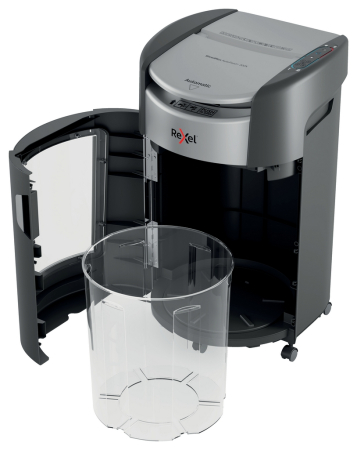 Distrugator documente automat REXEL SHREDMAX 300X, P4, cross-cut (confeti), 300 coli, cos 25L, negru- gri [6]