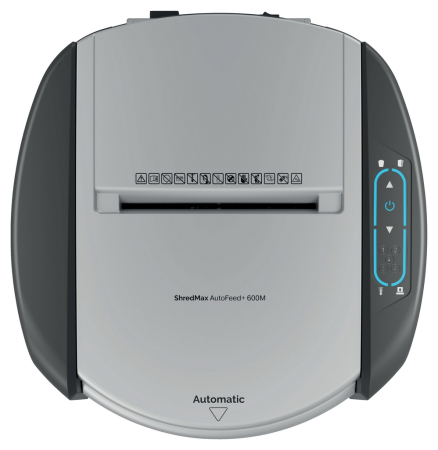 Distrugator documente automat REXEL SHREDMAX 600M, P5, micro-cut (particule), 600 coli, cos 50L, negru-gri [8]