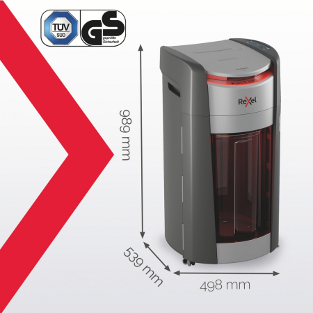 Distrugator documente automat REXEL SHREDMAX 600X, P4, cross-cut (confeti), 600 coli, cos 50L, negru-gri [7]