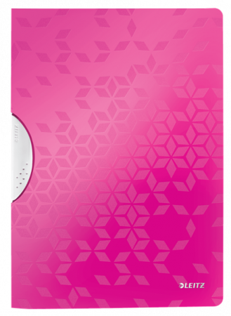 Dosar cu clip Leitz WOW ColorClip, PP, A4, 30coli, roz [0]