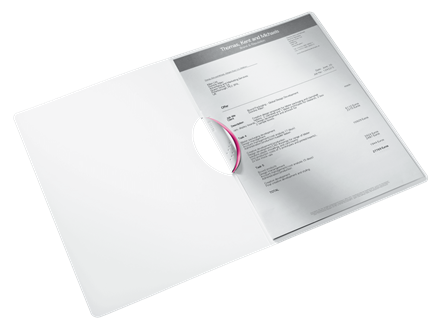 Dosar cu clip Leitz WOW ColorClip, PP, A4, 30coli, roz [1]