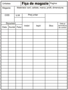 Formulare tipizate - Fisa de magazie, carton A5, print f/v