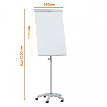 Flipchart mobil NOBO Essentials, otel lacuit, magnetic, alb [1]