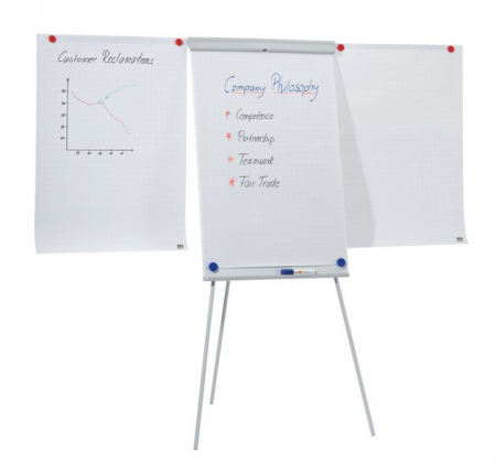 Flipchart NOBO Essentials, otel lacuit, brate extensibile si trepied, magnetic, alb [1]