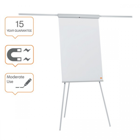 Flipchart-uri - Flipchart NOBO Essentials, otel lacuit, brate extensibile si trepied, magnetic, alb