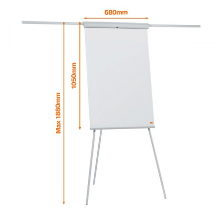 Flipchart NOBO Essentials, otel lacuit, brate extensibile si trepied, magnetic, alb [2]