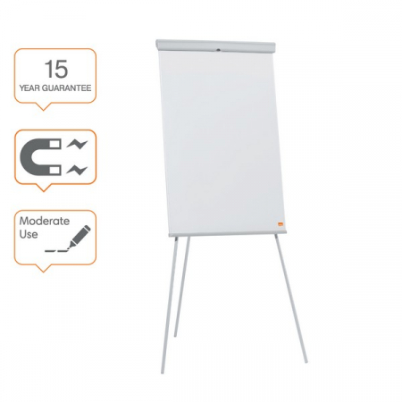 Flipchart-uri - Flipchart NOBO Essentials, otel lacuit, trepied, magnetic, alb
