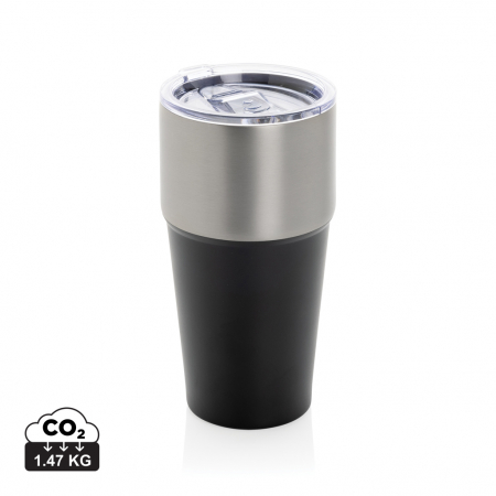 Sticle, cani si termosuri to go - Pahar Fluid otel reciclat 500 ml vacuum cu design doua culori