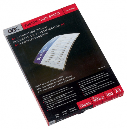 Folii laminare - Folie laminare GBC HiSpeed, la cald, rapida, A4, 100 mic, 100 buc/set
