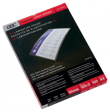 Folii laminare - Folie laminare GBC HiSpeed, la cald, rapida, A4, 125 mic, 100 buc/set