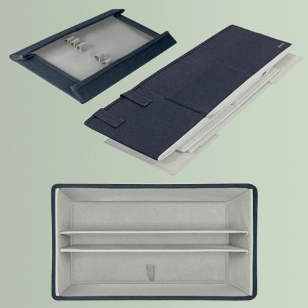 Geanta Leitz Compacta din material textil cu capac, gri catifea, pliabila [2]