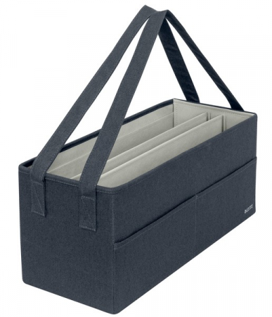 Rucsacuri si articole de calatorie - Geanta Leitz, material textil, pliabila, cu separatoare, 46x21x20 cm, gri-carbune
